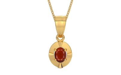 Gold Hessonite Garnet Pendant Prime Quality (P11)