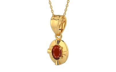 Gold Hessonite Garnet Pendant Prime Quality (P11)
