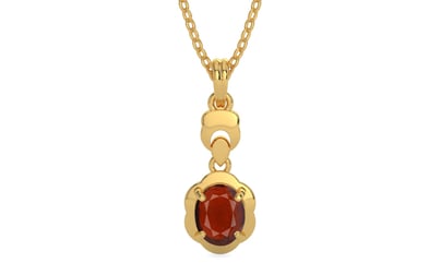 Gold Hessonite Garnet Pendant Prime Quality (P6)