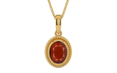 Gold Hessonite Garnet Pendant Prime Quality (P7)