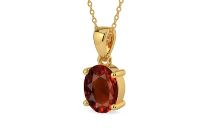 Gold Hessonite Garnet Pendant Rare Quality (P10)