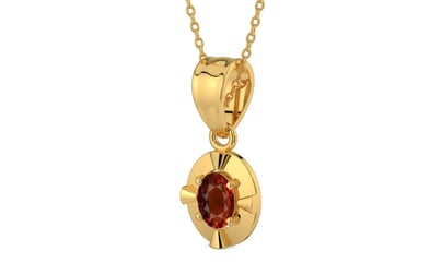 Gold Hessonite Garnet Pendant Rare Quality (P11)