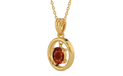 Gold Hessonite Garnet Pendant Rare Quality (P2)