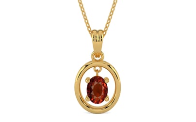 Gold Hessonite Garnet Pendant Rare Quality (P2)