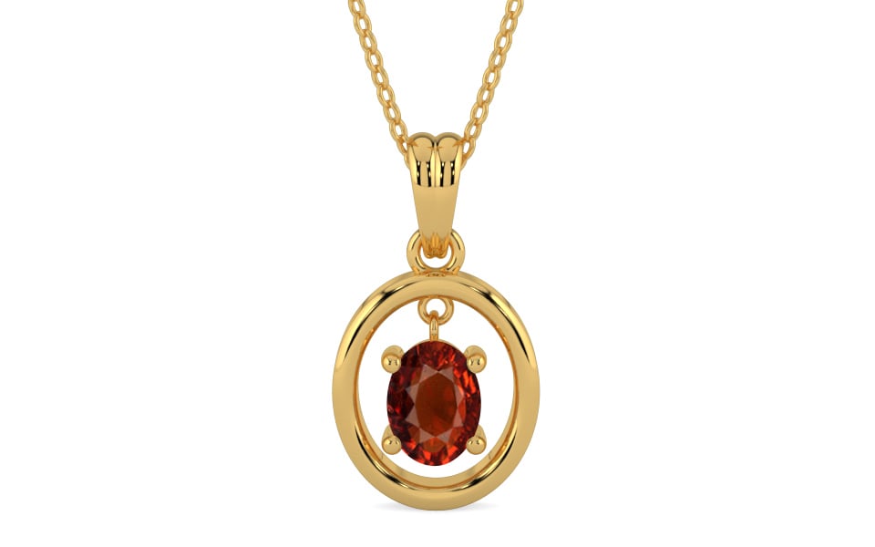 Gold Hessonite Garnet Pendant Rare Quality (P2)