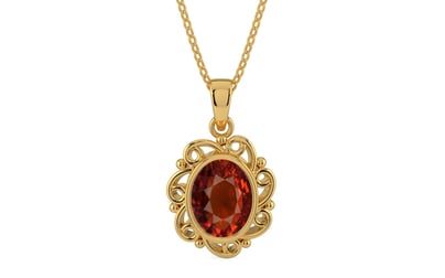 Gold Hessonite Garnet Pendant Rare Quality (P5)