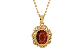 Gold Hessonite Garnet Pendant Rare Quality (P5)