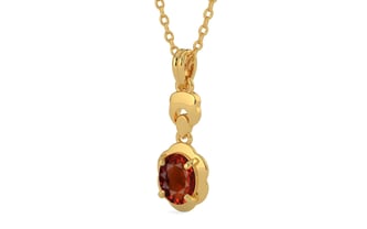 Gold Hessonite Garnet Pendant Rare Quality (P6)