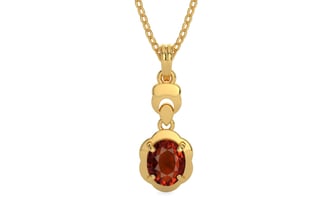 Gold Hessonite Garnet Pendant Rare Quality (P6)