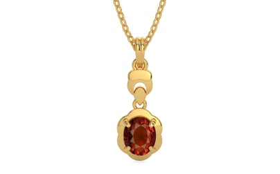 Gold Hessonite Garnet Pendant Rare Quality (P6)