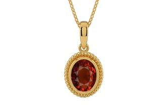 Gold Hessonite Garnet Pendant Rare Quality (P7)