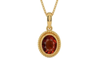 Gold Hessonite Garnet Pendant Rare Quality (P7)