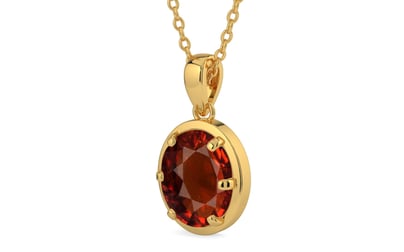 Gold Hessonite Garnet Pendant Rare Quality (P8)