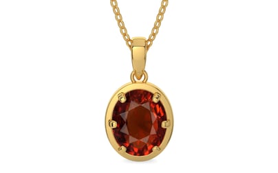 Gold Hessonite Garnet Pendant Rare Quality (P8)