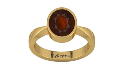 Gold Hessonite Garnet Ring Fine Quality (R9)