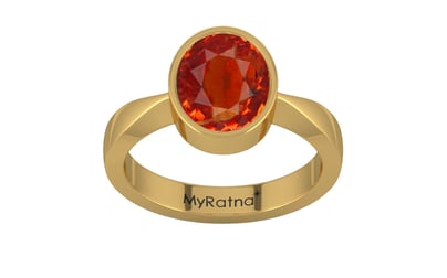 Gold Hessonite Garnet Ring Limited Quality (R9)