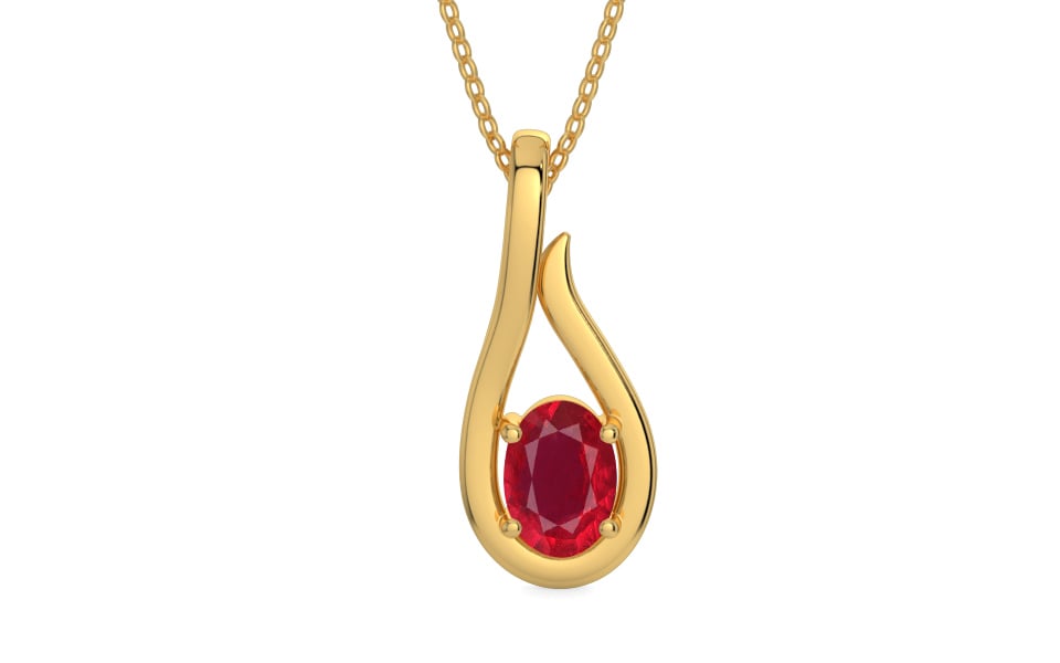 Gold Ruby Pendant Rare Quality (P9)