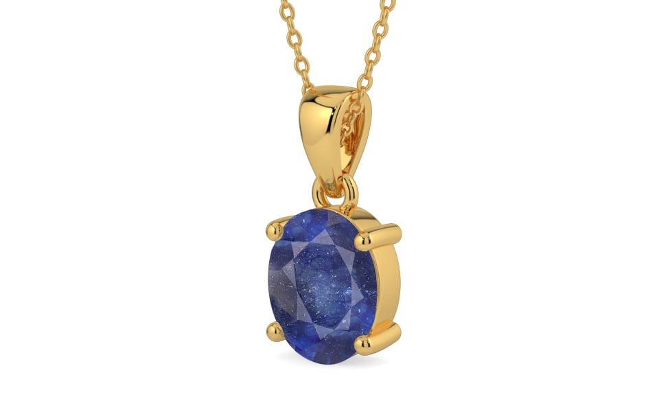 Gold Thailand Blue Sapphire Pendant Fine Quality (P10)
