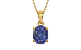 Gold Thailand Blue Sapphire Pendant Fine Quality (P10)