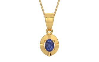 Gold Thailand Blue Sapphire Pendant Fine Quality (P11)