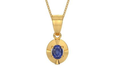 Gold Thailand Blue Sapphire Pendant Fine Quality (P11)