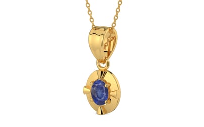Gold Thailand Blue Sapphire Pendant Fine Quality (P11)