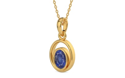Gold Thailand Blue Sapphire Pendant Fine Quality (P12)