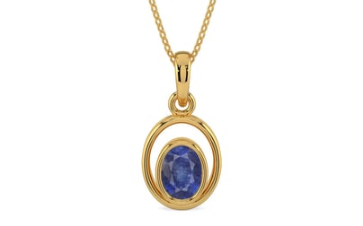 Gold Thailand Blue Sapphire Pendant Fine Quality (P12)