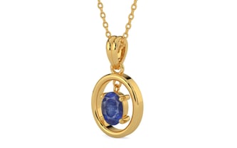 Gold Thailand Blue Sapphire Pendant Fine Quality (P2)