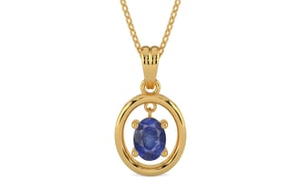 Gold Thailand Blue Sapphire Pendant Fine Quality (P2)