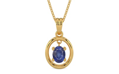 Gold Thailand Blue Sapphire Pendant Fine Quality (P2)
