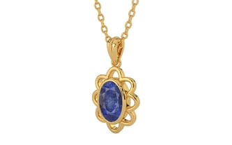 Gold Thailand Blue Sapphire Pendant Fine Quality (P3)