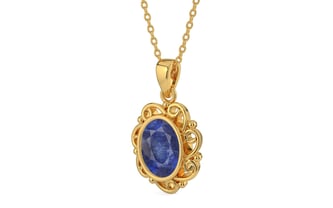 Gold Thailand Blue Sapphire Pendant Fine Quality (P5)