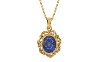 Gold Thailand Blue Sapphire Pendant Fine Quality (P5)