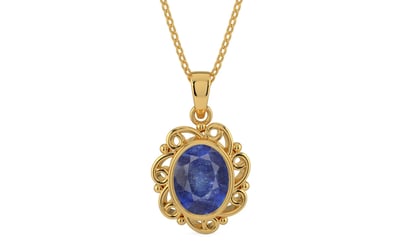 Gold Thailand Blue Sapphire Pendant Fine Quality (P5)