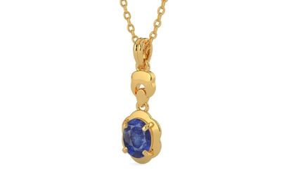 Gold Thailand Blue Sapphire Pendant Fine Quality (P6)