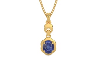 Gold Thailand Blue Sapphire Pendant Fine Quality (P6)