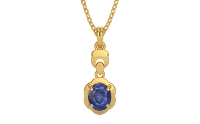 Gold Thailand Blue Sapphire Pendant Fine Quality (P6)