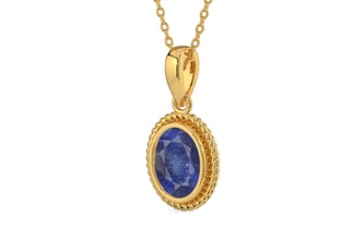 Gold Thailand Blue Sapphire Pendant Fine Quality (P7)