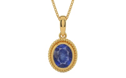 Gold Thailand Blue Sapphire Pendant Fine Quality (P7)