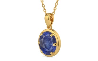 Gold Thailand Blue Sapphire Pendant Fine Quality (P8)
