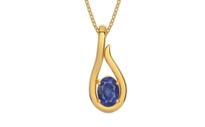 Gold Thailand Blue Sapphire Pendant Fine Quality (P9)