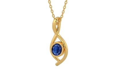 Gold Thailand Blue Sapphire Pendant Limited Quality (P1)