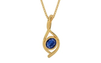 Gold Thailand Blue Sapphire Pendant Limited Quality (P1)