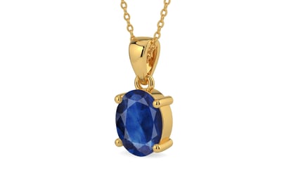 Gold Thailand Blue Sapphire Pendant Limited Quality (P10)