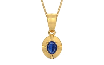 Gold Thailand Blue Sapphire Pendant Limited Quality (P11)