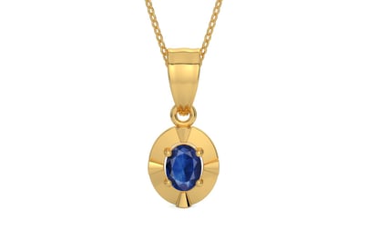 Gold Thailand Blue Sapphire Pendant Limited Quality (P11)