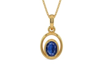 Gold Thailand Blue Sapphire Pendant Limited Quality (P12)