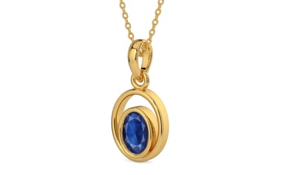 Gold Thailand Blue Sapphire Pendant Limited Quality (P12)