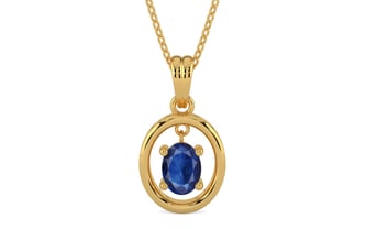 Gold Thailand Blue Sapphire Pendant Limited Quality (P2)
